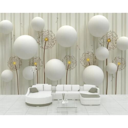 Beibehang Custom 3D Photo Wallpaper Dandelion Modern Fashion Simple sofa Living Room Backdrop 3d Mural wallpaper Papel de parede