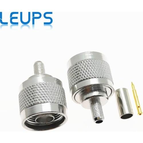 50PCS N Male Plug Crimp RG58 RG142 RG223 LMR195 SYV50-3 cable RF Connector