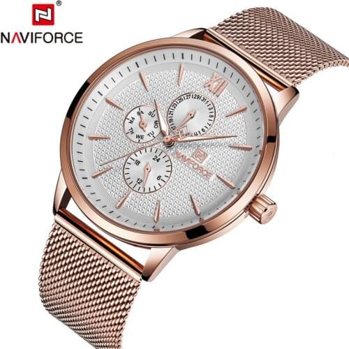 NAVIFORCE Men Watch Date Week Sport Mens Watches Top Brand Luxury Military Army Business Stainless Steel Quartz Male Clock 3003