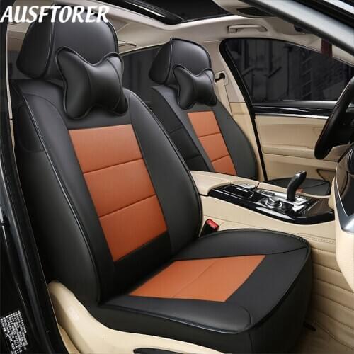 AUSFTORER Cowhide Automobiles Cover Seat for Infiniti M35 M37 Seat Covers Set Genuine Leather Seat Protector Support Accessories