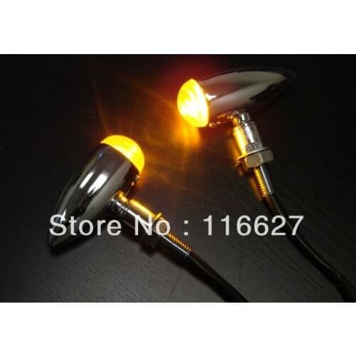 Chrome Bullet Mini TURN SIGNAL LIGHT for Honda Shadow Cafe Racer CB 340 450