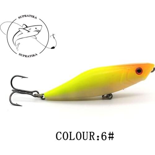 75mm/7.5g Artificial Topwater Popper Fishing Lure Hard Bait 3D Eyes Anti-Corrosion Bionic Freshwater Plastic Fishing Bait