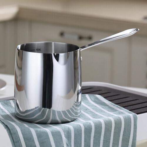 32oz/900ml)Coffee Pot Butter Coffee Maker Milk Warmer Mini Butter Melting Pot with Spout 304 Tri-Ply Stainless Steel