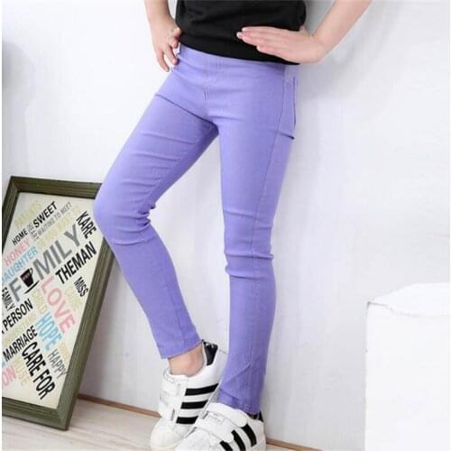 3-10 Years Girls Pants Spirng Summer Children Trousers Candy Color Cotton Girl Leggings Kids Slim Pencil Pants Casual Trouser