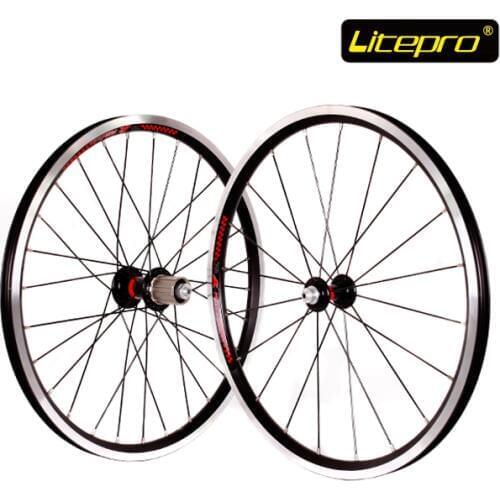 Litepro Cump Fun 20 Inch 406 Wheel Set 2 Bearing Folding Bike V brake For SP8 VP18 74mm/130mm Bicycle Parts