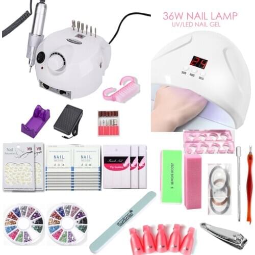 Nail cover 80w ultraviolet led light for manicure gel 35000 rpm milling machine set kit manicure set manicure tool manicure set