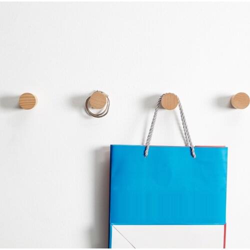 Wall-mounted Natural Wood Coat Hook Up Punch-free Modern Hat Hanger Decorative Hook For Living Room, Bedroom, Bathroom, Closet