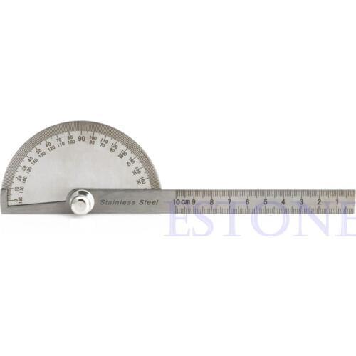 Stainless Steel Round Head Rotary Protractor Angle Finder Rule Measure Tool Kit H02
