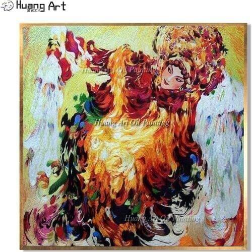 New Hand Painted Chinese Beijing Opera Oil Painting for Living Room Wall Decor Traditional Act in an Opera Painting On Canvas