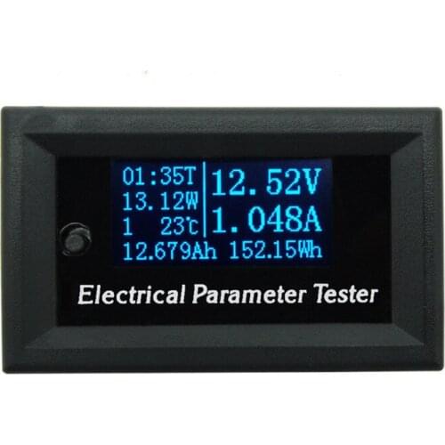 OLED 7-in-1 wattmeter Power Meter swr Electrical Parameter Meter Voltage Current Time Power Energy Capacity Temperature Tester