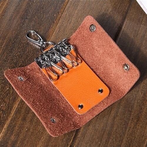 Wholesale fashion housekeeper men women genuine leather key wallet holder case cover organizer car keychain wallet bag gifts