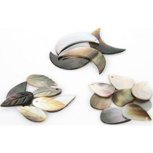 Wholesale Vintage Jewelry Natural Shell Charm Pendants For Earring Jewelry Making DIY Necklace Jewelry Accessories 6 PCS/lot