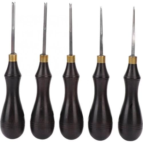 Sharp Leather Edge Beveller Steel Blade Ebony Handle DIY Leathercraft Edger Trimming Tool Leather Beveler DIY Cutting Hand Craft