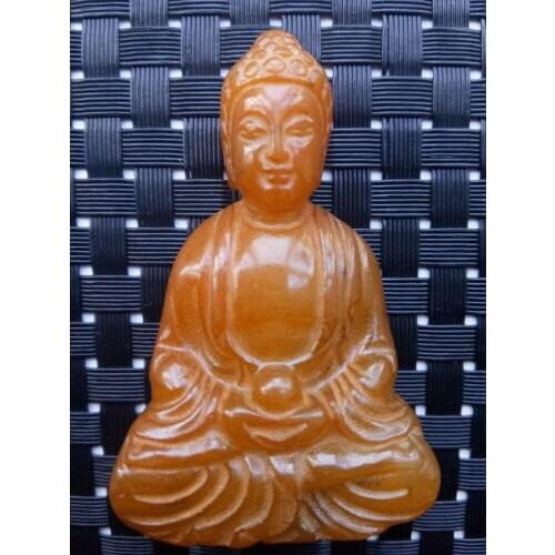 China100% natural old jade pendant, hand-carved amulet Pendant Buddha statue