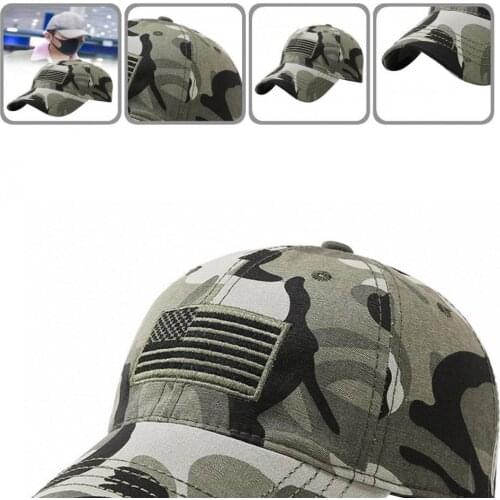 Cotton Practical Green Line USA Flag Camouflage Hat Unisex No Deformation for Adult