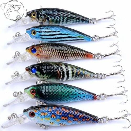 6Pcs/Lot Fishing Lure 6.5cm/5g 0.3m-0.9m Sinking Leurre Dur Peche Souple Big Sea Hard Bionic Bait Lures VMC Treble 8# Hooks