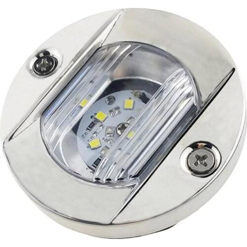 Manufacturers direct sales round 12VC cold white light yacht boat mooring LED stainless steel stern light stair light