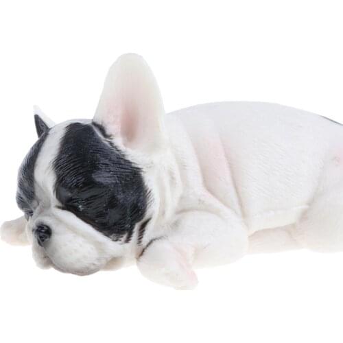 Realistic Sleeping French Bulldog Dog Animal Puppy Pet Figure Wild Forest Farm Ocean Models Educational Toy Home Decor Gift #B