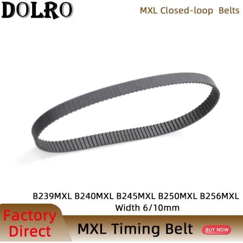 5/10pcs MXL Timing belt B239 B240 B245 B250 B256 Width 6/10mm Synchronous belt 191MXL 192MXL 196MXL 200MXL 205MXL Pitch 2.032mm