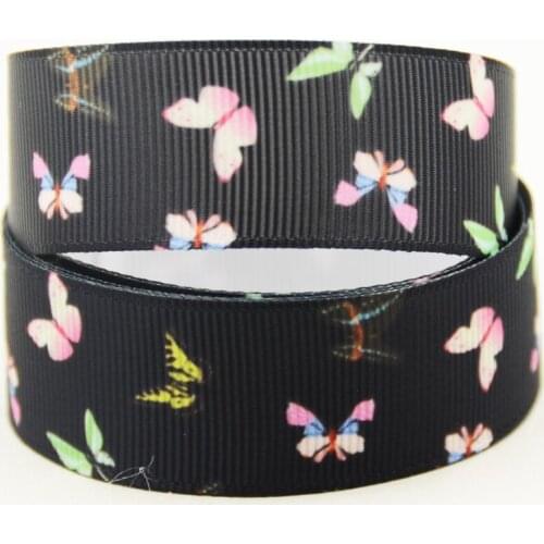 22mm 25mm 38mm 75mm Butterflies cartoon printed Grosgrain Ribbon party decoration 10 Yards X-04408