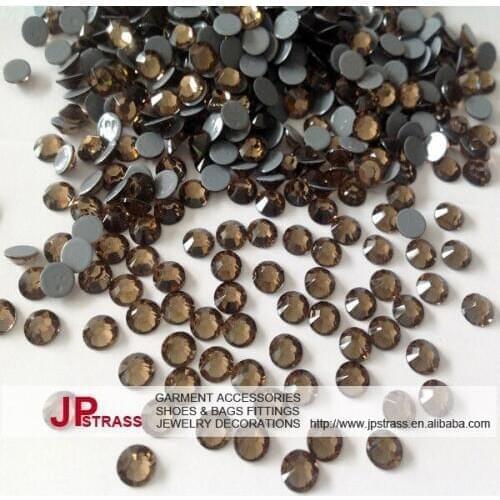 Ss20 5mm hot fix rhinestone smoked topaz 1440 pieces each lot ; free shipping rhinestones crystal for high fashion dress