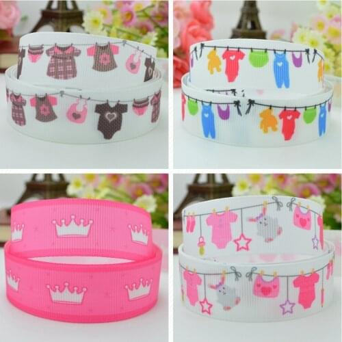 SUPWRF 16 22mm 38 50 75mm Baby clothes Printed grosgrain ribbon hair bow DIY hair accessories decoration 50 Yards B0929