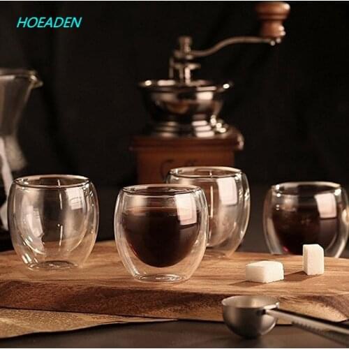 Heat-resistant Double Wall Shot Wine Beer Glass Espresso Coffee Cup Tea Set Cup