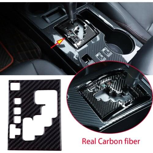 Carbon Fiber LHD Interior Gear Shift Box Trim Panel Cover Sticker Fit for Toyota 4Runner 2010-2019