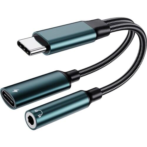 USB Audio Converter Headphone Adapter Type C to 3.5mm USB C to Audio Audio Cable Connector for Smart Phones Laptop Cord