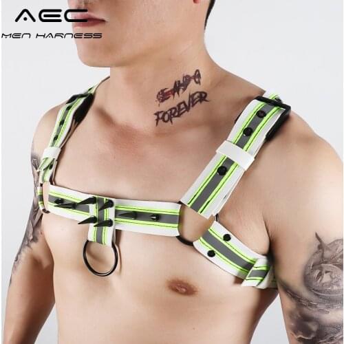 CEA Underwear Sexy Harness Fetish Costume Gay Leather Harness Sissy Lingerie For Men Exotic Tanks Body Bondage Straps Crop Top