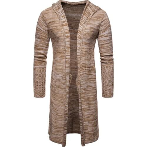 2020 Loose Fit Winter Sweater For Men Casual Fashion Mens Hooded Cloak Khaki Sweater Coat Cardigan Streetwear Free Shipping A397