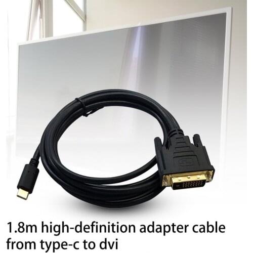 1.8m Portable 4K High-Definition Type-C to DVI Adapter Cable Converter Wire for Computer