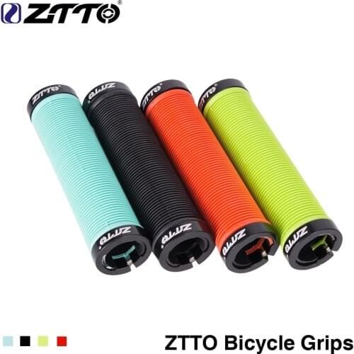 1 Pair ZTTO AG15 Silicone Gel Lock on Anti Slip Handlebar Grips for MTB Mountain Bike Folding Bike Road Bicycle Parts