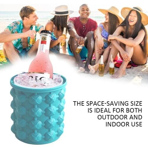 1Pcs Silicone Ice Bucket Champagne Whisky Beer Ice Cube Maker Portable Bucket Wine Ice Cooler Beer Barware Kitchen Accessories