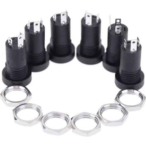 10pcs 3.5MM Audio Jack Socket 3 Pole Black Stereo Solder Panel Mount Gold With Nuts Connector