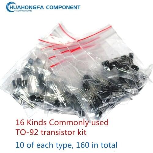 160PCs/Bag Transistor kit PNP NPN commonly used 16 kinds of Transistor TO-92 mixed electronic Component package