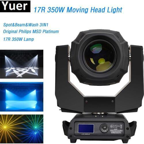 17R 350W Moving Head Light Wash Beam Spot 3IN1 Copy Clay Paky DMX512 18 Channels with Color&Gobo wheel DJ Disco Stage Light