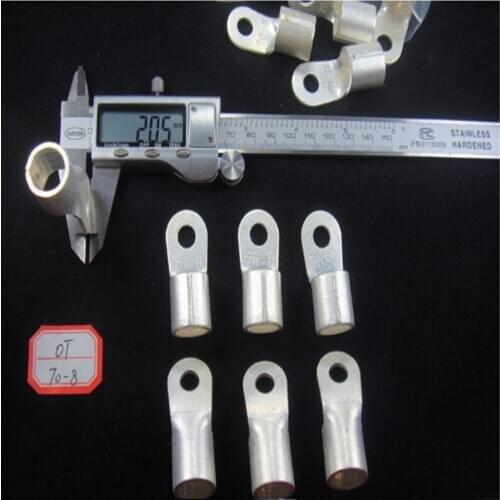 2pcs brass round bare end cold pressed O-type terminal wire nose thickness 2.0mm OT70-8