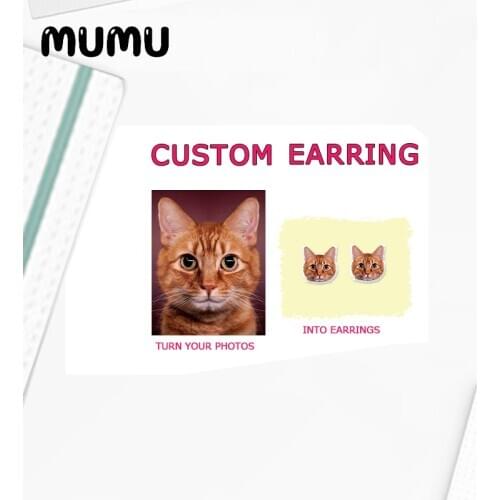 2020 New Customized Photo Stud Earring Personalized Acrylic Earring Gifts Friends Handmade Jewelry OMG