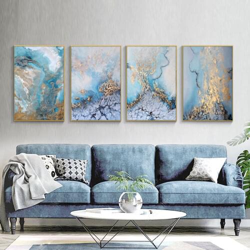 Abstract Sea Landscape Canvas Painting Nordic Style Posters and Prints Cuadros Wall Art Pictures for Living Room Home Decoration