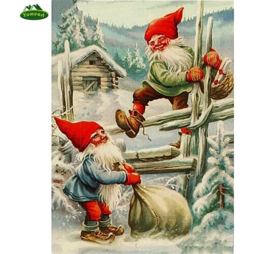 Diamond Painting By Number Snow Man Cross Stitch DIY Diamond Embroidery Mosaic Home Decor Childrens Room Decor Christmas Gifts