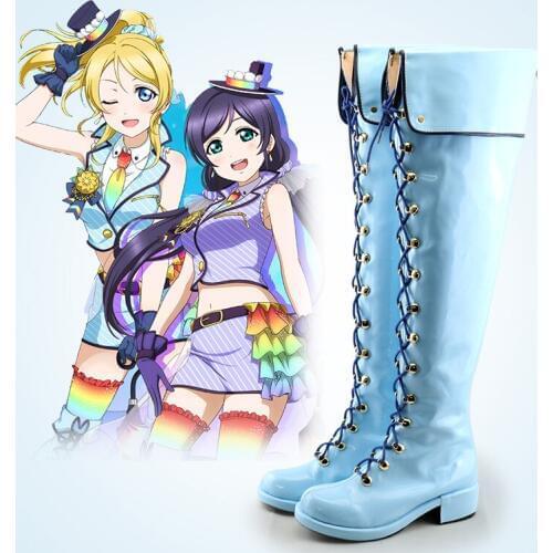 Anime LoveLive Eli Ayase rainbow Cosplay boots Anime Shoes