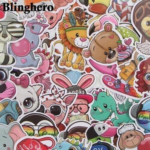 CA689 41 Pcs/set Animal Zoo World Cute Waterproof Stickers Kids Toys Stickers for DIY Luggage Laptop Skateboard Car Decor