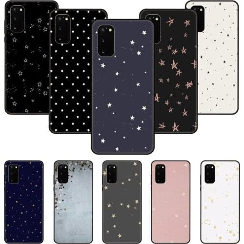 Phone Case For SamSung Galaxy S Note 10 20 7 6 9 8 Plus Edge E Ultra Lite Black Cover Funda Art Bumper Cute Star Pattern