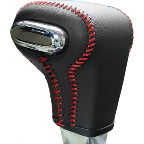 Black Leather Car Gear Shift Knob Covers for Volkswagen Golf 6 Passat Tiguan Touran Polo Automatic Gear Shift Knob Case