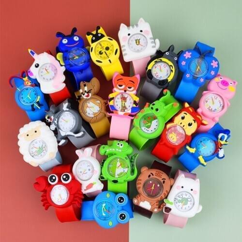1pcs Free Shipping Kid Watch Children Toy for Boy Girl Baby Gift Digital Electronic Watch Cute Pig/Cat Child Watch Student Clock