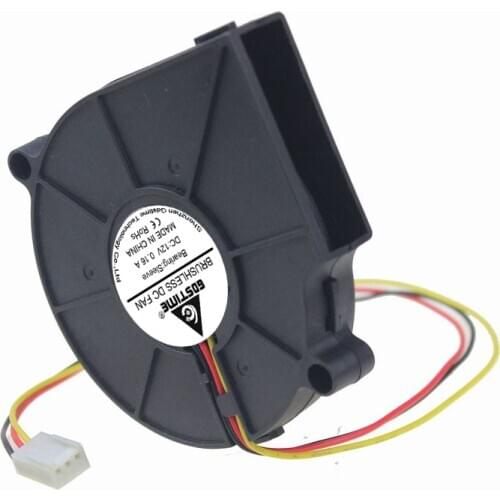2PCS LOT Gdstime DC 12V 3Pin 75mm Blower Cooler Fan 75x15mm 7.5cm Brushless Centrifugal Exhaust Cooling Blower Fan