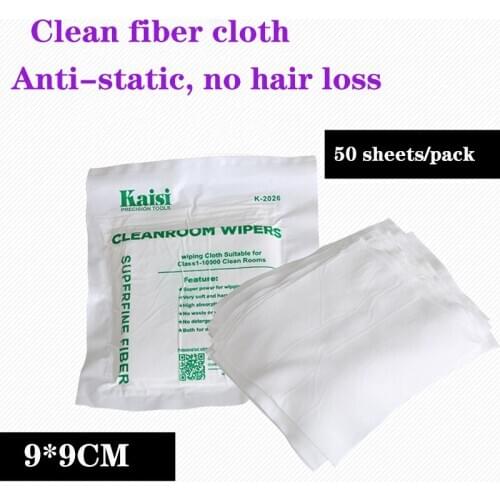 50pcs/lot Dust-free Cloth Anti-static Microfiber Wiping Clean Cloth for Mobile phone LCD Laptop Screen LED lamp Cleaning Tool