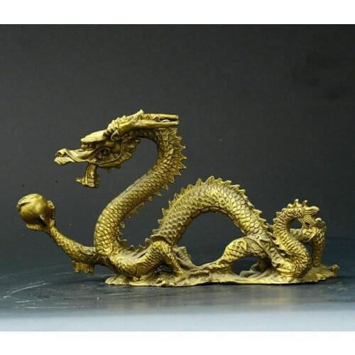 China Brass Hand-carved Statue --- Dragon