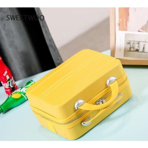 Mini Travel Hand Luggage Cosmetic Case Small Portable Carrying Bag Cute Suitcase Multifunction Makeup Storage Organizer Handbag
